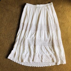 Like-New White Knit Lane Bryant Plus Maxi Skirt